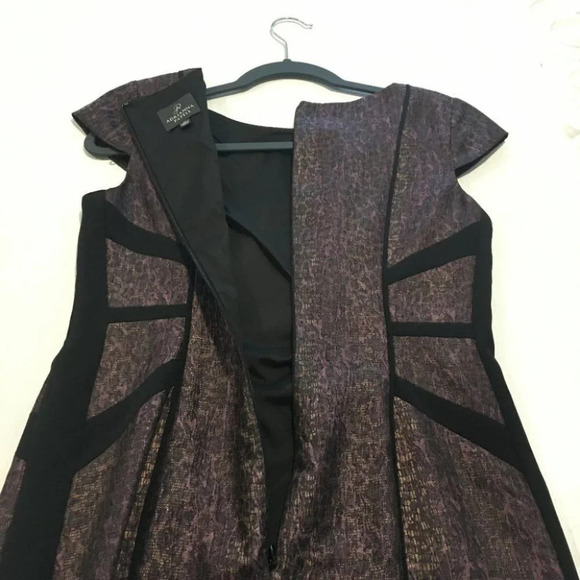 Adrianna Papell Leopard Purple Sheath Midi Dress - Picture 4 of 12